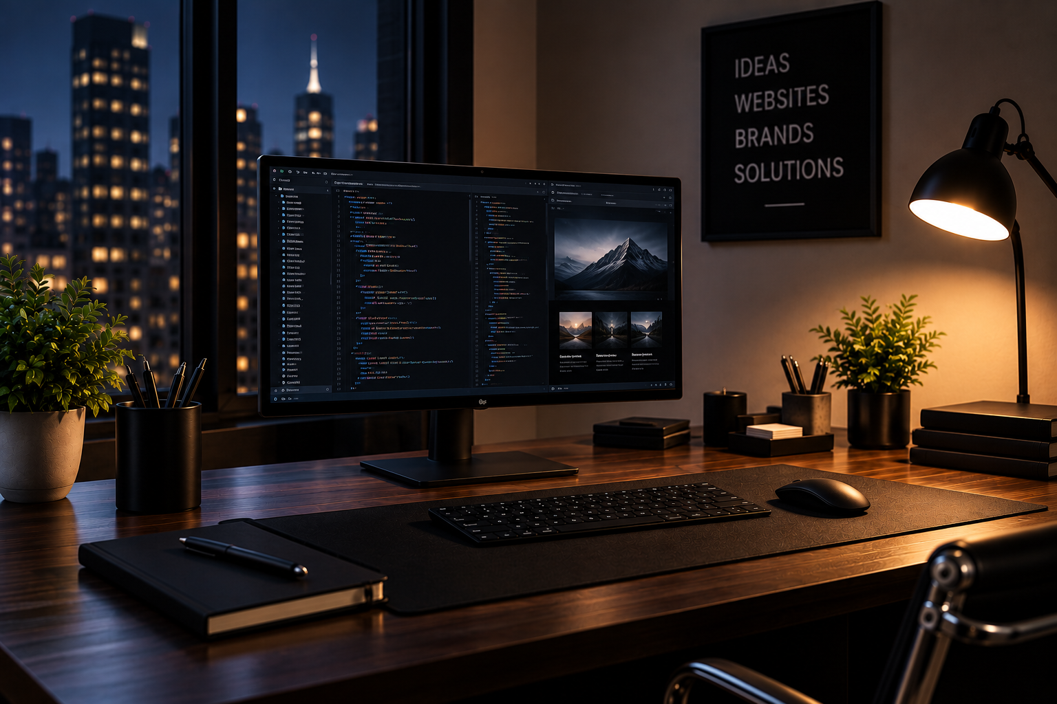 Modern web development workspace